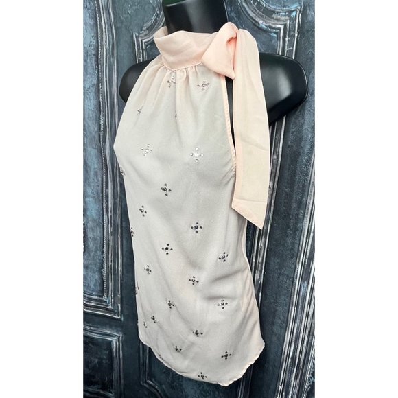 Woman's Halter Tie-Neck Rhinestone Top, New York & Company, Medium - Picture 3 of 11